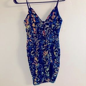 NWOT Akira iridescent sequin bodycon dress